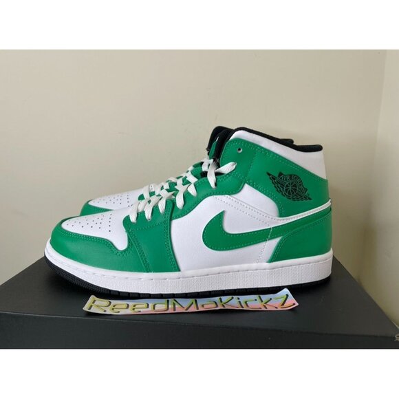 Jordan 1 Mid White Lucky Green Mens 13us - Picture 1 of 5